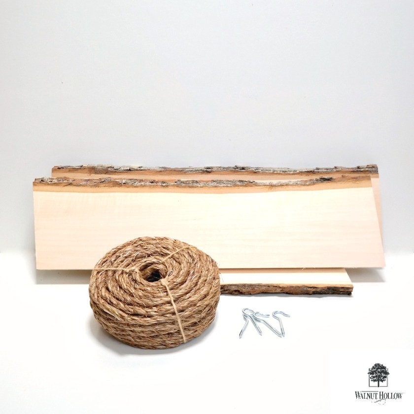 Bark Edge Board Hanging Shelf Supplies by Dana Tatar