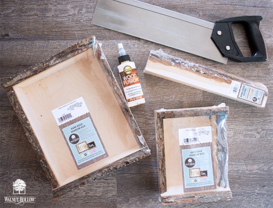 Bark Edge Shadow Box Shelf Supplies