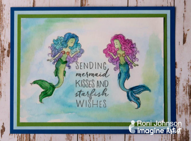 Use a Mirror Technique to Create a Cute Mermaid Card